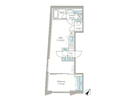 アローズ茗荷谷(1LDK/3階)の間取り写真