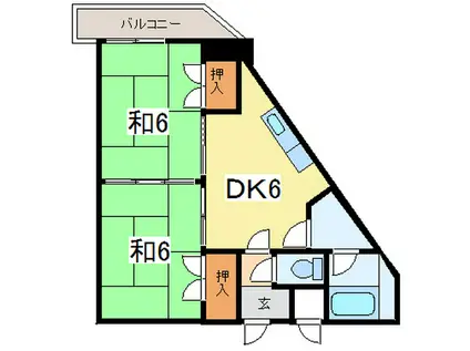 シャルム文京(2DK/4階)の間取り写真