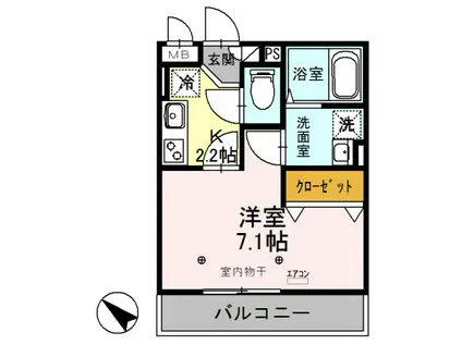 シャルマン(1K/3階)の間取り写真