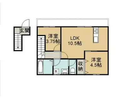 ベルグレイヴィア新居浜駅前(2LDK/2階)の間取り写真