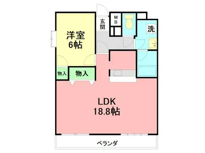 グランドエンブレム秦野(1LDK/3階)の間取り写真