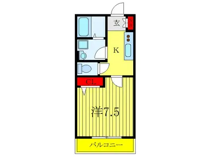 スカイコート板橋本町(1K/4階)の間取り写真