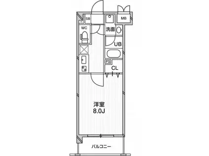 アーバンフラッツ八王子みなみ野(1K/3階)の間取り写真