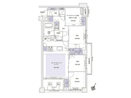 ケーディーエックスレジデンス横濱紅葉坂(3SLDK/3階)の間取り写真