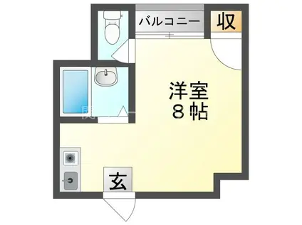 ラ ルミエール(ワンルーム/4階)の間取り写真