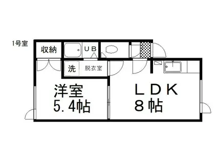 コーポすみれ(1LDK/1階)の間取り写真