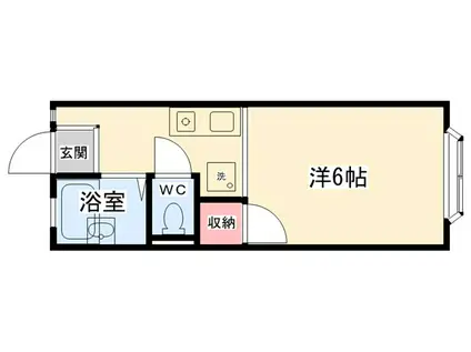 ハイツジュエリー(ワンルーム/2階)の間取り写真