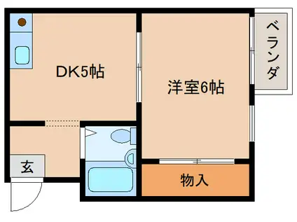 マンションヨネダ(1DK/2階)の間取り写真