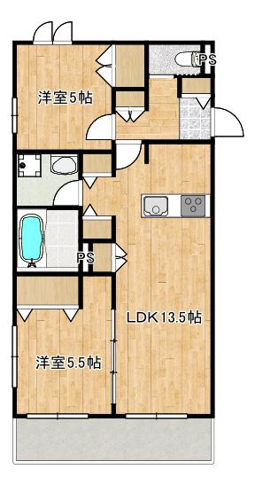 CASA TIGRE(2LDK/2階)の間取り写真