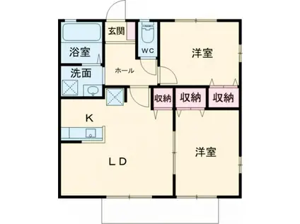 マルメゾン D棟(2LDK/1階)の間取り写真