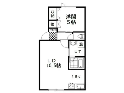 リトルバードII(1LDK/1階)の間取り写真