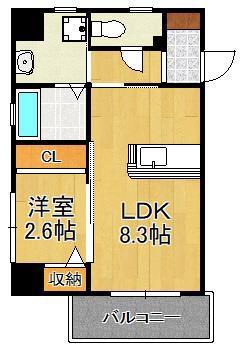 ル・シエル(1LDK/3階)の間取り写真