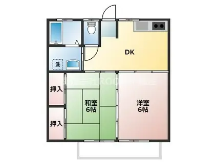 パナマンション(2DK/1階)の間取り写真