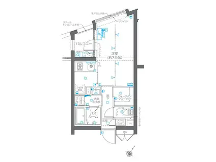 ZOOM碑文谷(1K/2階)の間取り写真