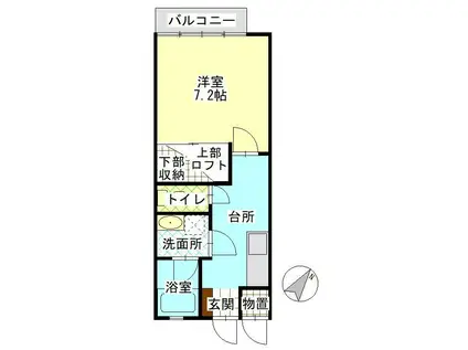 ラブリーハウスみどりが丘(1K/2階)の間取り写真