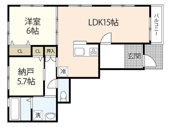 K-WOOD1(2LDK/1階)の間取り写真
