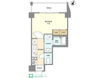 ALIVIO HORIUCHI(1K/1階)の間取り写真