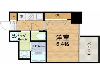 アドバンス上町台プレジール(1K/13階)の間取り写真