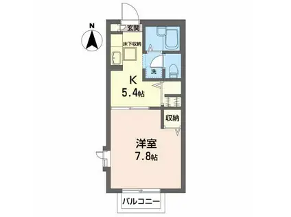 マンハイムIV(1K/1階)の間取り写真