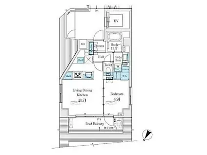 ブエナヴィスタ代々木(1LDK/9階)の間取り写真