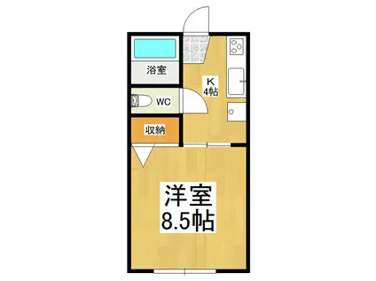 パインヒル(1K/2階)の間取り写真