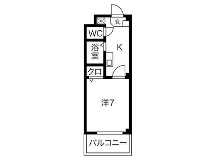 ハイツヤマオ(1K/3階)の間取り写真