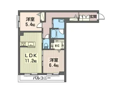 シャーメゾンラパン(2LDK/2階)の間取り写真