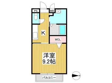 サープラスA&K(1K/1階)の間取り写真