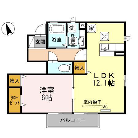 グリーンヒル 2013(1LDK/1階)の間取り写真