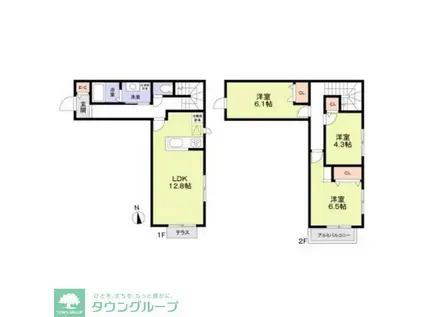 ソラノコミチ(3LDK/1階)の間取り写真