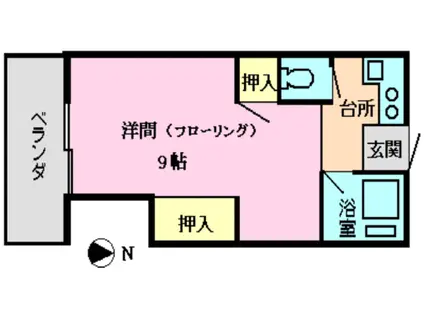 第二小崎ビル(1K/4階)の間取り写真