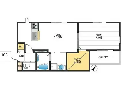 MAISON ST(1LDK/1階)の間取り写真