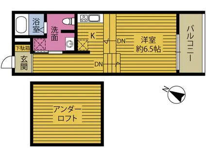 REGINA挾間(ワンルーム/2階)の間取り写真