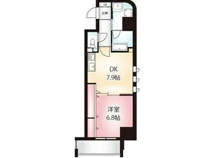 ディアコート白川(1DK/11階)の間取り写真