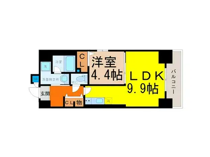 MIZUHO FUJI-HIRO BLD(1LDK/6階)の間取り写真