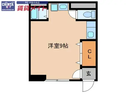 プチモールエイワ(ワンルーム/3階)の間取り写真