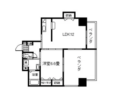 セントラルヒルズ(1LDK/2階)の間取り写真