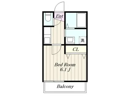 ラフィーナーさがみ野(1K/1階)の間取り写真