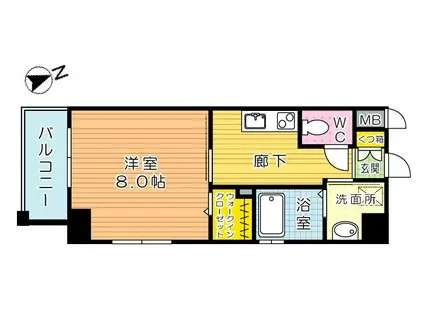 パークテラス浅生(1K/3階)の間取り写真