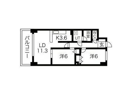 PASSAGGIO(2LDK/6階)の間取り写真