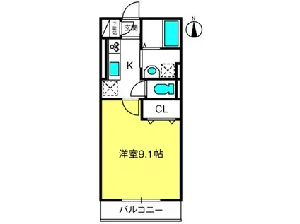 ルミナスハイム(1K/2階)の間取り写真