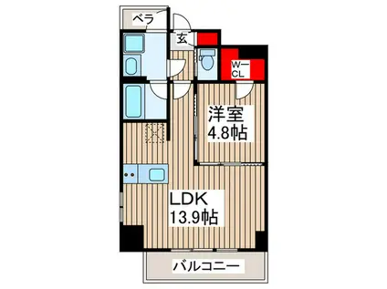 TORIKOE TURRIS(1LDK/6階)の間取り写真