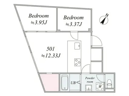 TRIAS210(2LDK/5階)の間取り写真