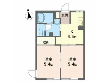 ノーブルメゾン(2K/1階)の間取り写真