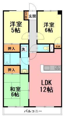 アクティーII(3LDK/4階)の間取り写真