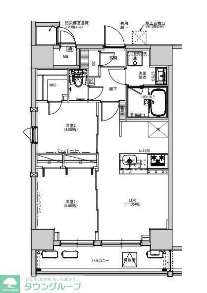 S-RESIDENCE綾瀬RIVIE(2LDK/8階)の間取り写真