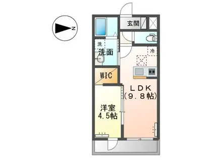 グレーシア瀬原田(1LDK/1階)の間取り写真