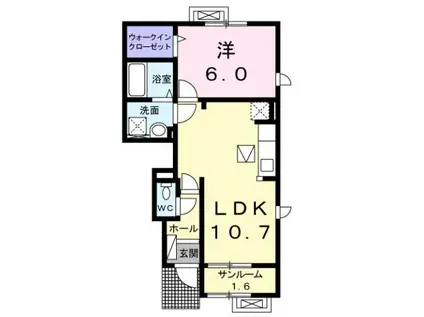 サンリット ヒル III(1LDK/1階)の間取り写真