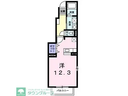 ファンタジアC(ワンルーム/1階)の間取り写真