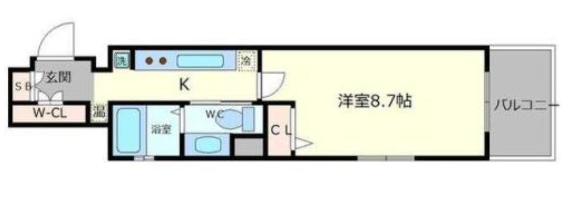 アルファレガーロ 兵庫(1K/2階)の間取り写真